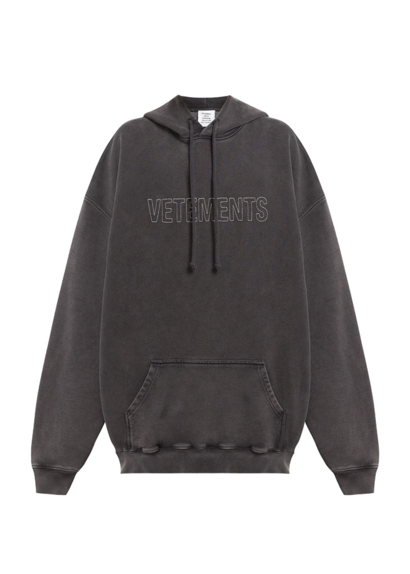 Logo Embroidery Hoodie-Grey