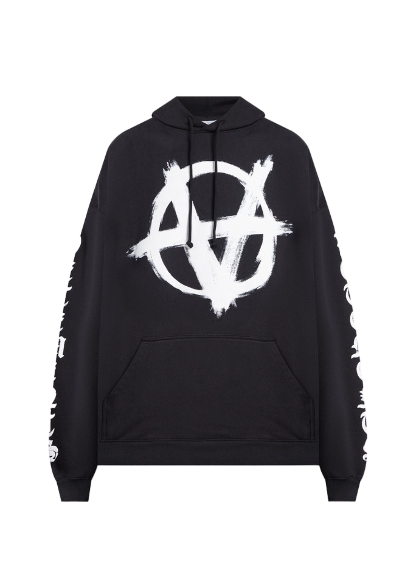 Double Anarchy Popover Hoodie-Black