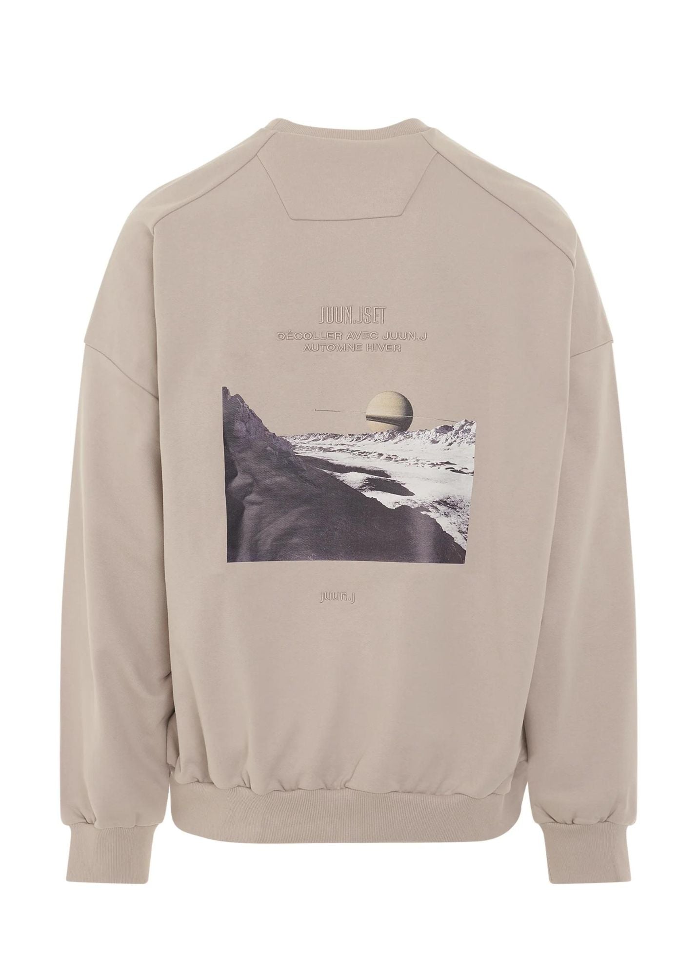 Moon Graphic Sweatshirt-Beige