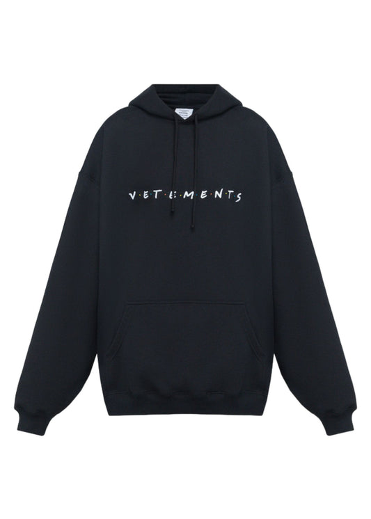 Embroidery Logo Hoodie-Black