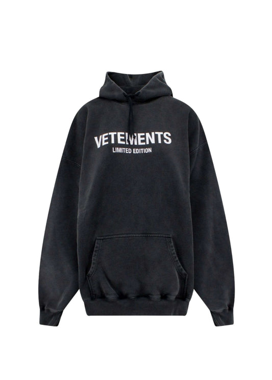 Frontal Logo Hoodie-Black