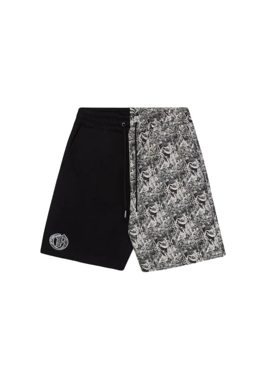 Split Jacquard Tapestry Short-Grey/Black