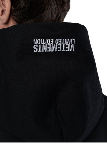 Logo Embroidery Hoodie-Black