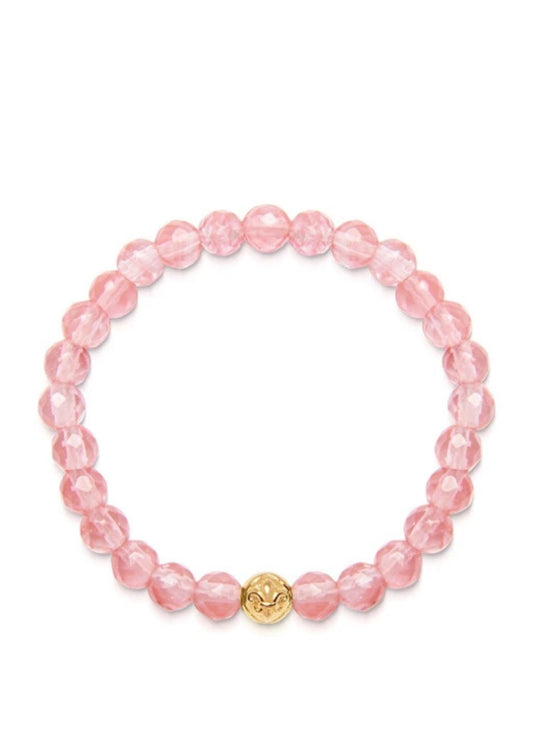 Rose Quartz Bracelet-Rose Gold