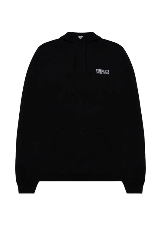 Logo Embroidery Hoodie-Black