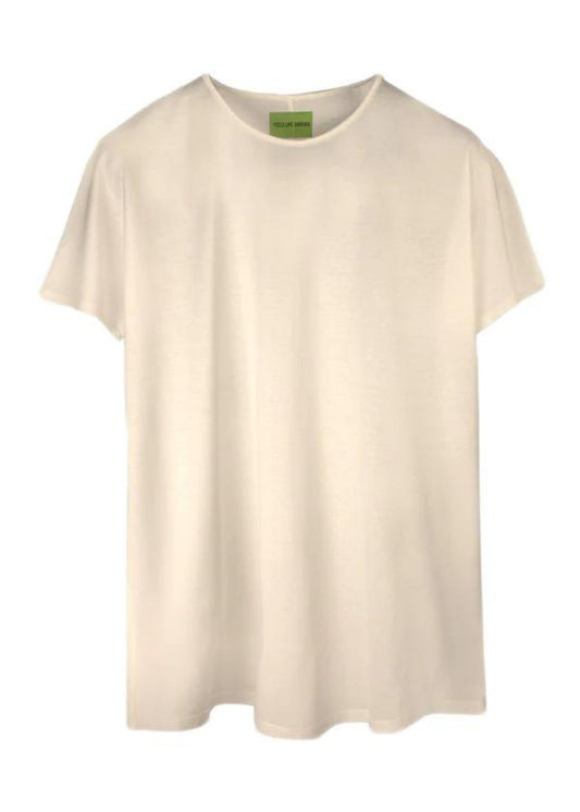 Mercerized Cotton T-Shirt-Pearl