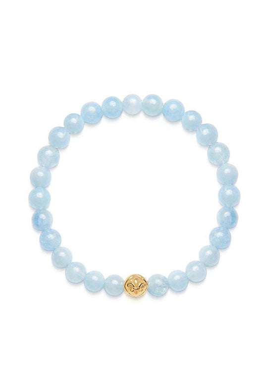 Wristband Bracelet-Aquamarine/Gold