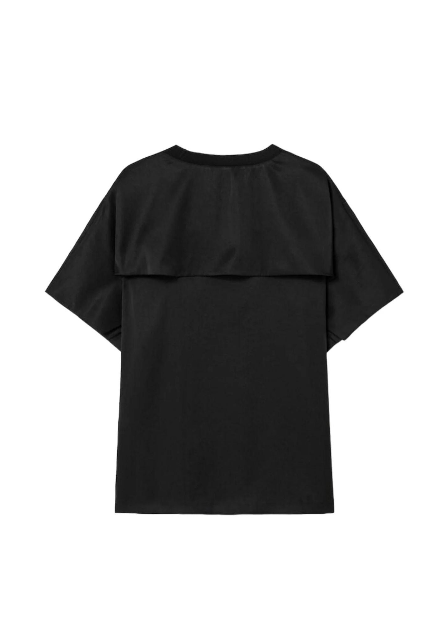 Cutout Satin Top-Black