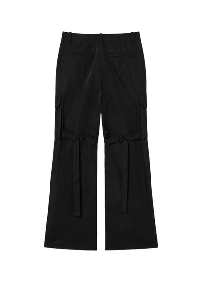 Strap Cargo Pants-Black