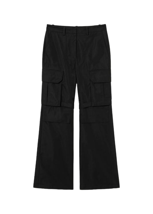 Strap Cargo Pants-Black