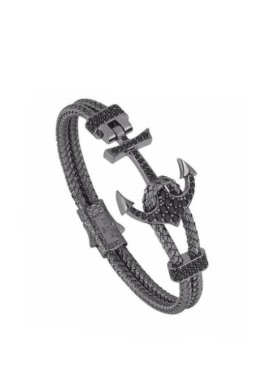 Bangle Anchor Bracelet-Gun Metal